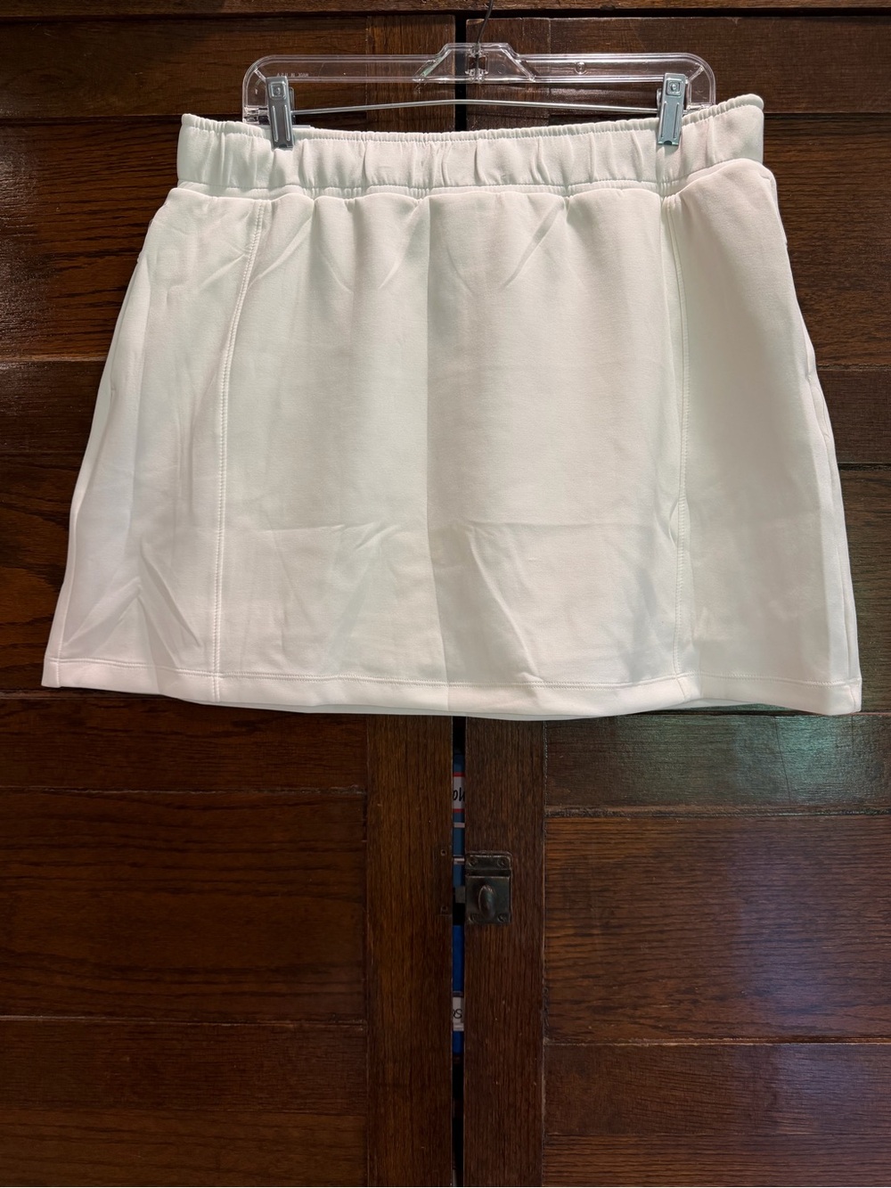 NWT Mondetta large high rise walking skort Cream Elastic Waist Skirt tencil soft